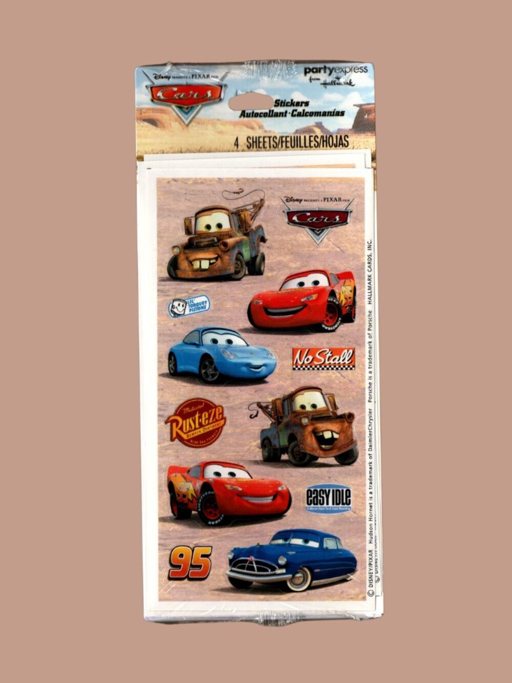 Hallmark Party Express Disney Pixar Cars Stickers NIP